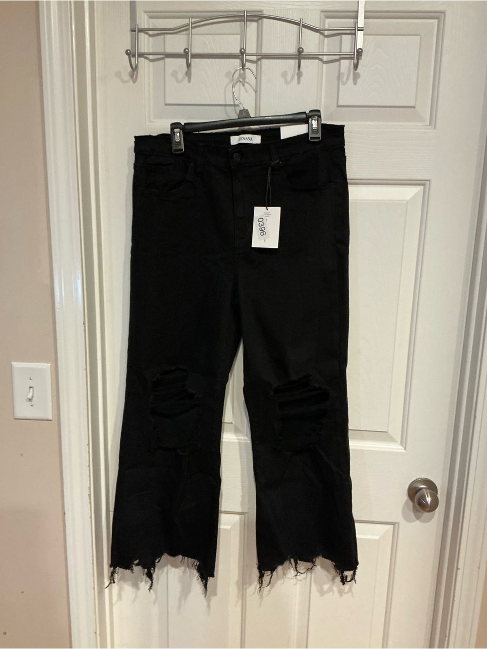 Zenana Outfitters Black Distressed Straight Leg Jeans